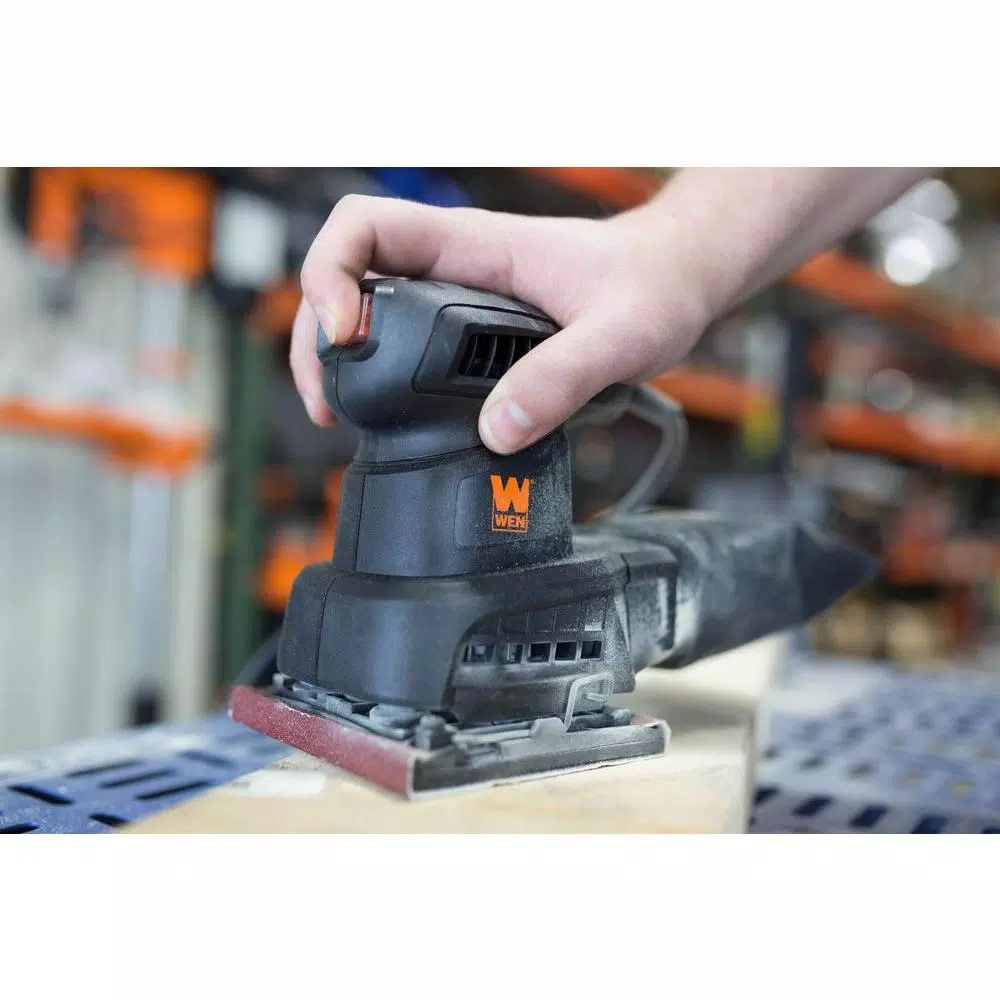 WEN 1/4 Sheet Orbital Palm Sander, 2 Amp, 15,000 OPM