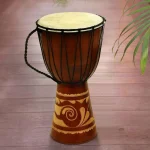 Benzara Toca Wood and Leather Brown Djembe Drum Decorative Musical Instrument thumbnail 5