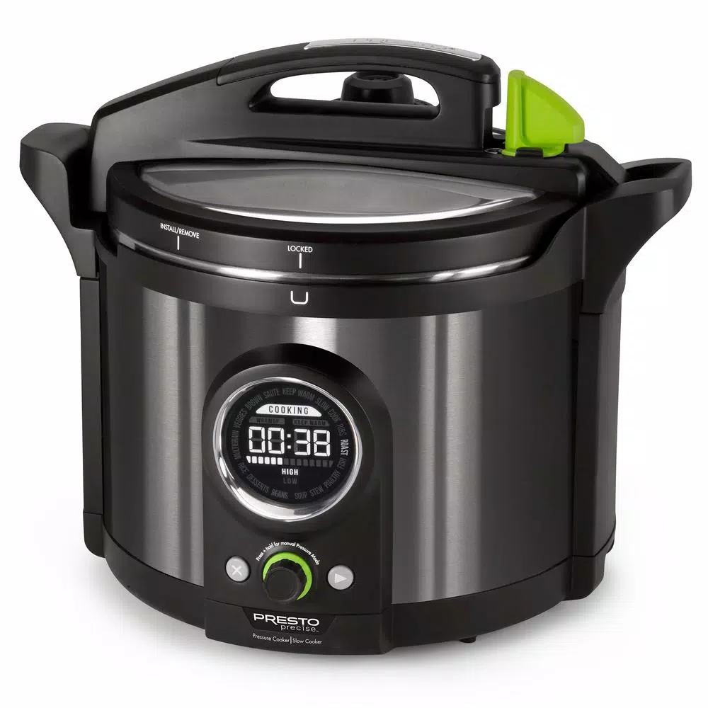 Presto 10 Qt. Black Stainless Steel Electric Pressure Cooker with 19 Programmed Settings