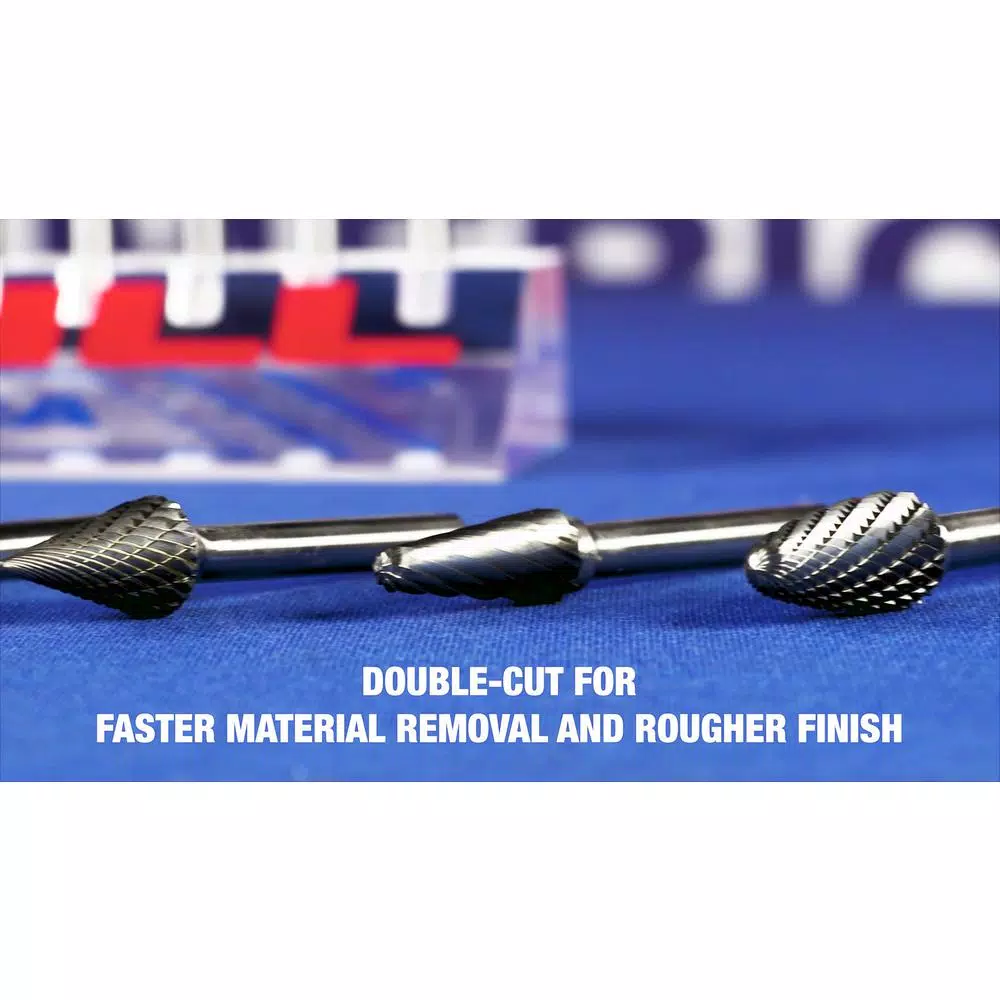Drill America 1/4 in. x 5/8 in. Cylindrical End Cut Solid Carbide Burr Rotary File Bit