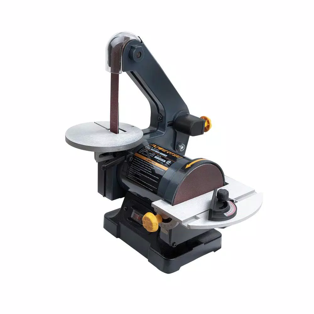 POWERTEC 2-in-1 Belt and Disc Sander, 1 in. x 30 in. Belt with 5 in. Disc, 1/3 HP Induction Motor