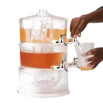 Mind Reader 2-Tier Stackable Beverage Dispenser, 4-Compartment 2-Gallon Drink Holder with Ice Compartments thumbnail 5