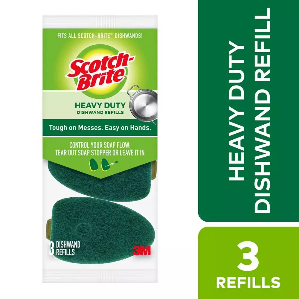 Scotch-Brite Heavy-Duty DishWand Scouring Pad Refills, Case of 12