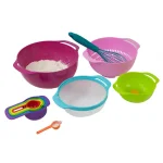 Home Basics 10-Piece Nesting Mixing Bowl and Kitchen Prep Set, Multi-Color Plastic thumbnail 5
