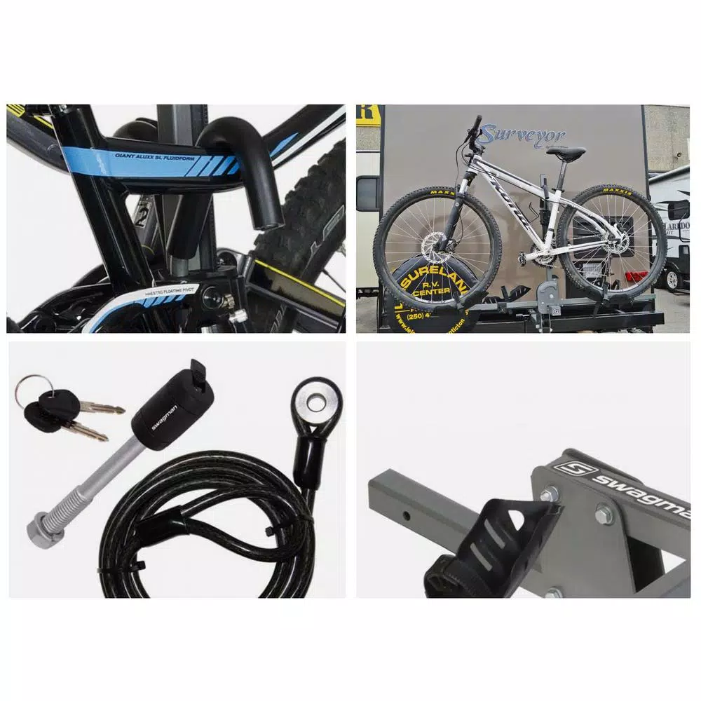 Swagman Dispatch Premiere 2-Bike Platform RV Hitch Rack - Gray and Black