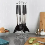 Classic Cuisine 7-Piece Stainless Steel and Silicone Kitchen Utensil Set with Holder thumbnail 7