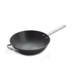 ExcelSteel 13 in. Cast Iron Chinese Wok with Assist Handle, Induction Ready thumbnail 1