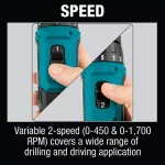 Makita 12V Max CXT Lithium-Ion Cordless 3/8 in. Driver-Drill (Tool-Only) thumbnail 10