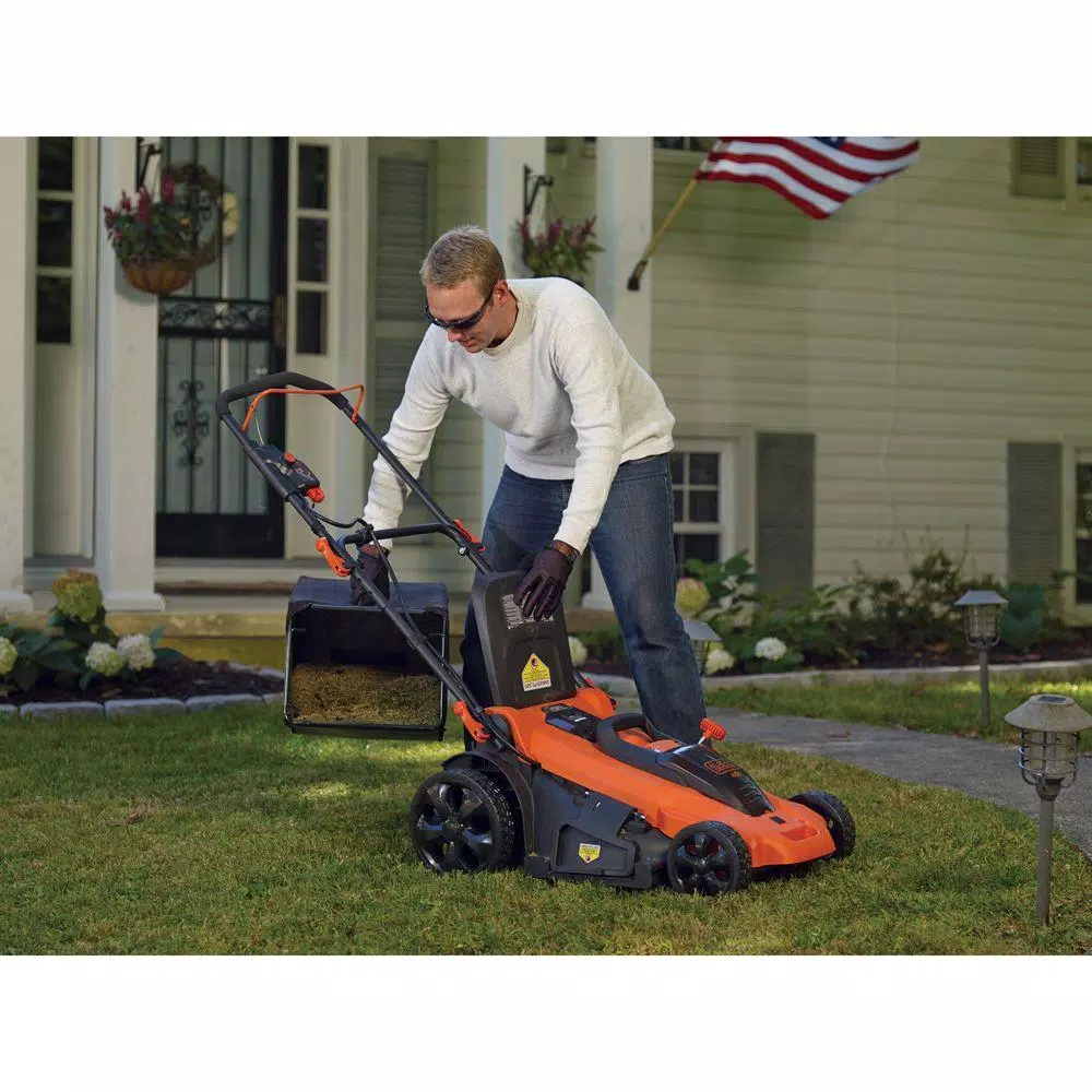 BLACK+DECKER 20 in. 40V MAX Cordless Walk Behind Push Lawn Mower with (2) 2.5 Ah Batteries and Charger
