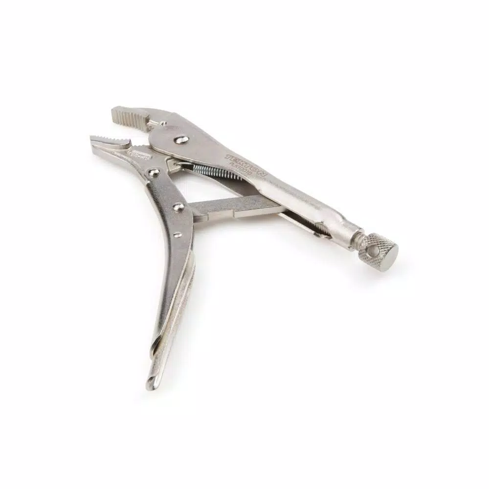 TEKTON 10 in. Curved Jaw Locking Pliers with Straight Tips