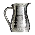 Elegance 72 oz. Hammered Stainless Steel Water Pitcher with Built-in Ice Guard thumbnail 2