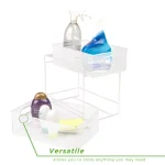 MIND READER 2-Tier Metal Mesh Utensil Caddy & Organizer, White thumbnail 5