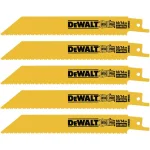 DEWALT 6 in. Bi-Metal Reciprocating Saw Blade, 10/14 TPI, Straight Back (5-Pack) thumbnail 1