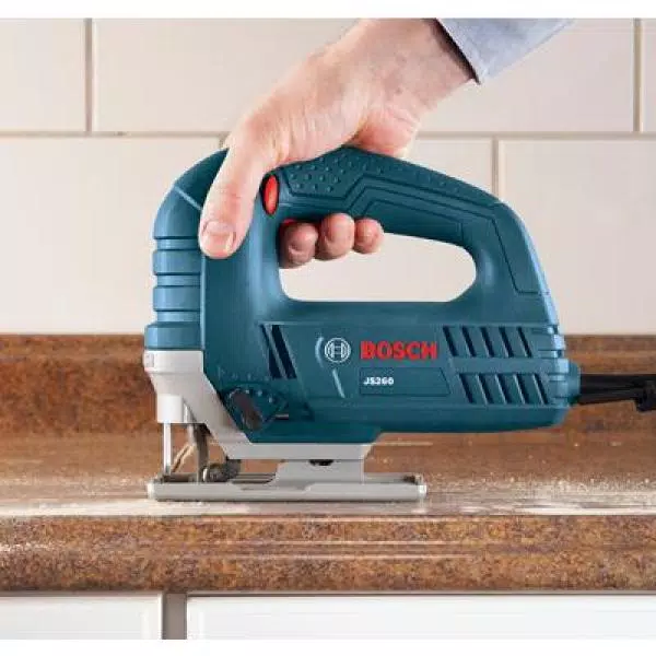 Bosch JS260 6 Amp Corded Variable Speed Jig Saw Kit with ROS10 5 in. Random Orbit Sander
