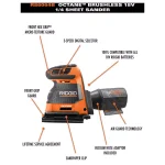 RIDGID 18V OCTANE Cordless Brushless 3-Speed 1/4 Sheet Sander Kit with 3.0 Ah Battery and Charger thumbnail 3