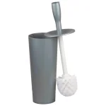 Home Basics Grey Plastic Toilet Brush and Holder Set with Nylon Bristles thumbnail 1
