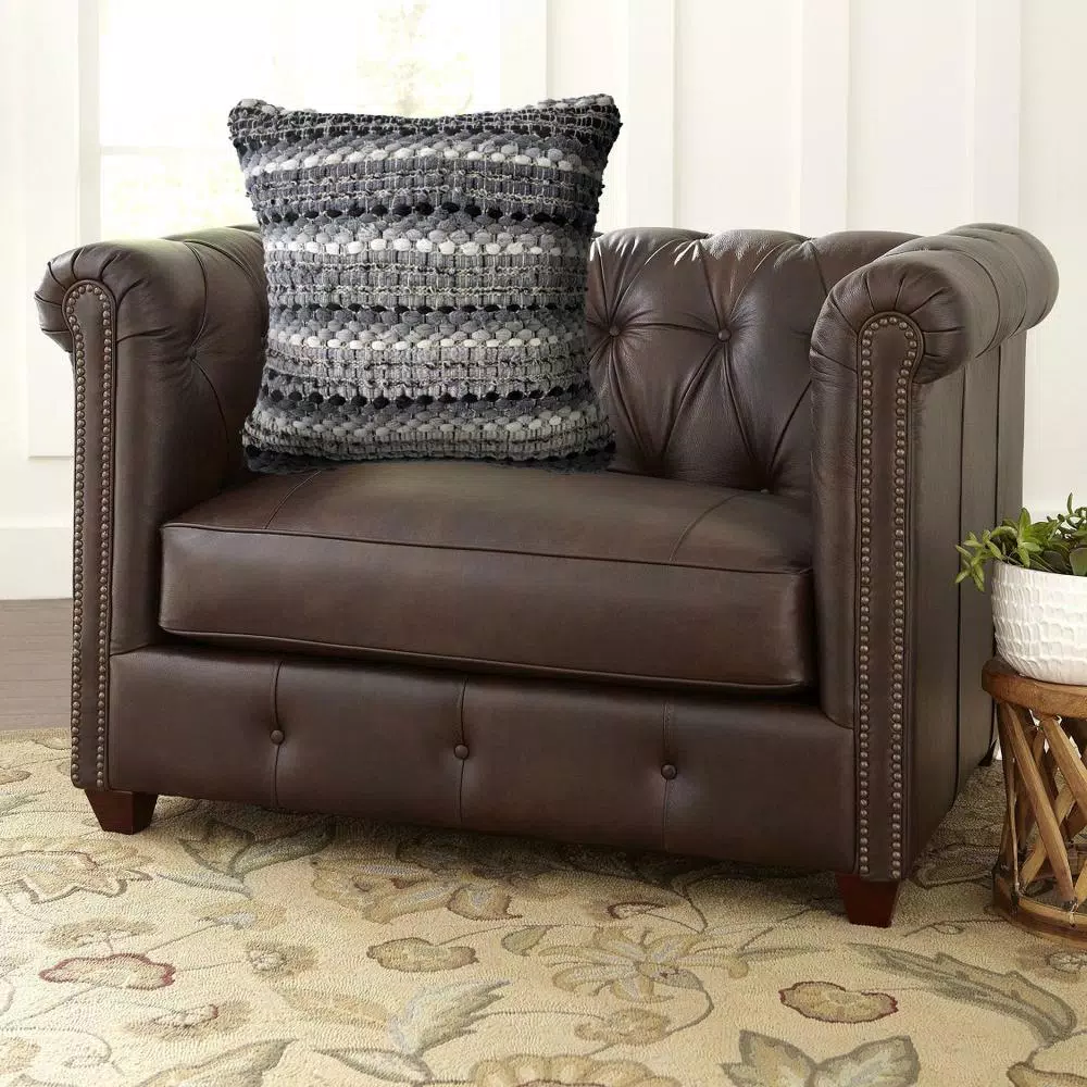 LR Resources Nia Black and Grey Striped Hypoallergenic Throw Pillow, 18 x 18 in.