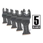 Genesis 1-3/8 in. Carbide Flush Cut Oscillating Multi-Tool Blades, Quick-Release, 5-Pack thumbnail 1