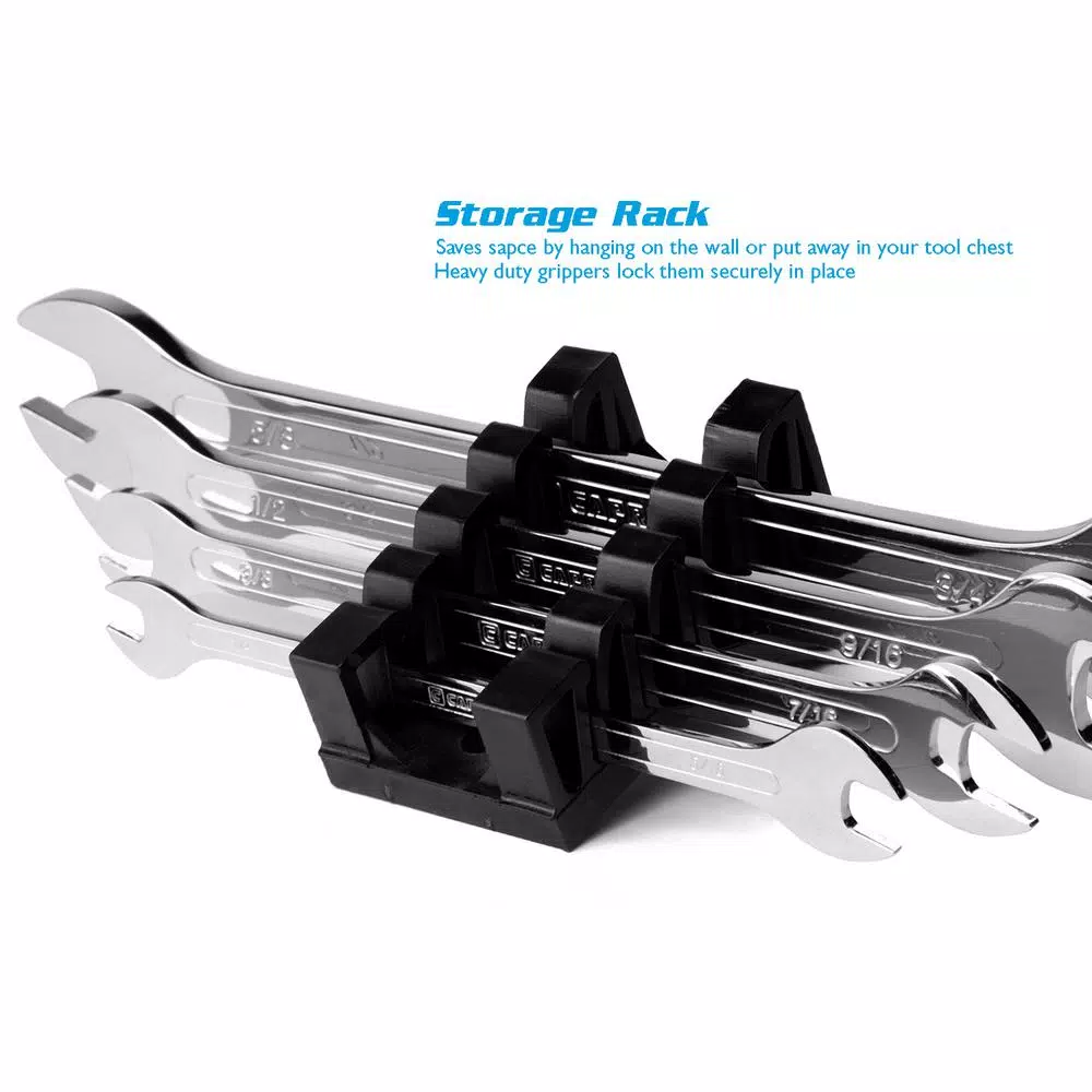 Capri Tools Super-Thin SAE Open End Wrench Set, 4-Piece Low Profile