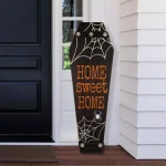Glitzhome 42 in. Halloween Wooden Coffin Porch Leaning Decor - Home Sweet Home Sign thumbnail 7