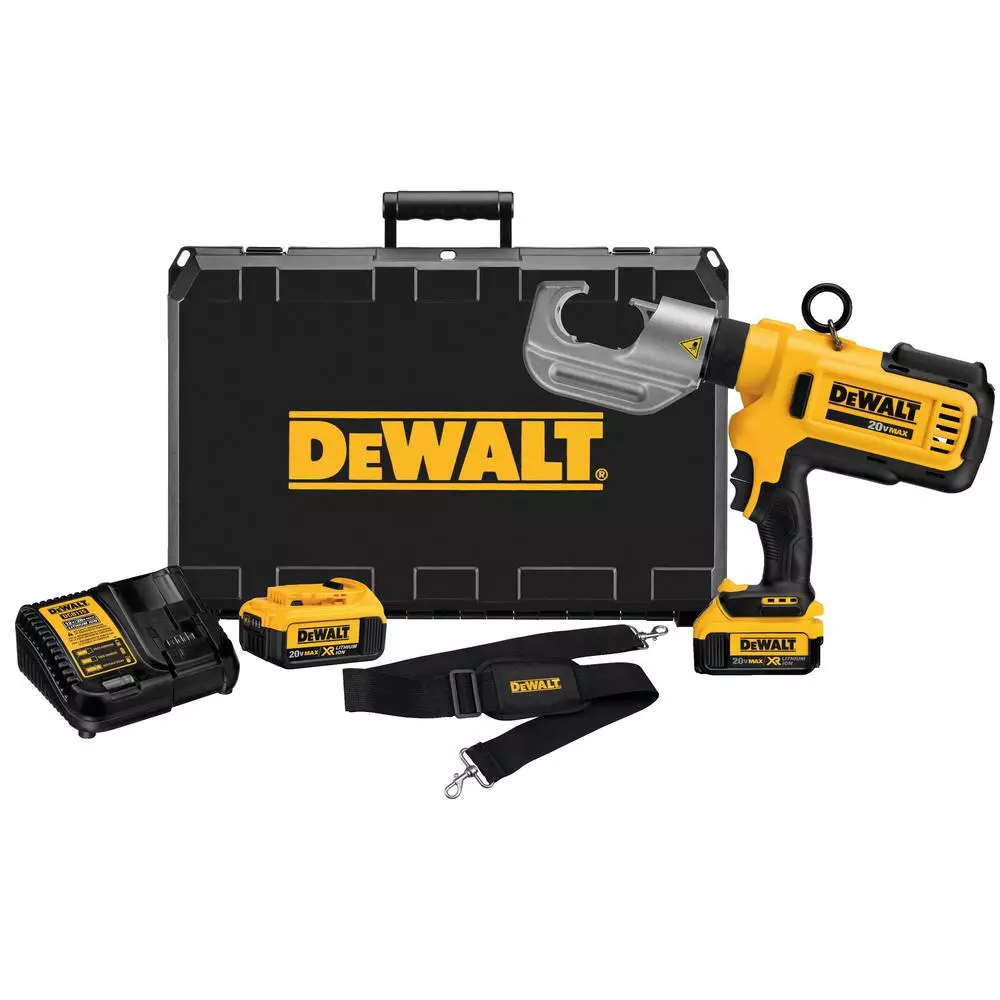 DEWALT 20V MAX Cordless Die Cable Crimping Tool Kit with (2) 4.0 Ah Batteries, Charger, Case & Cable Cutter