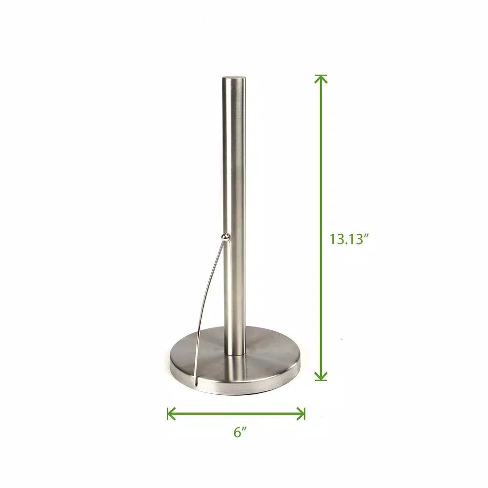 Mind Reader Stainless Steel Free Standing Paper Towel Holder - Heavy Base Silver
