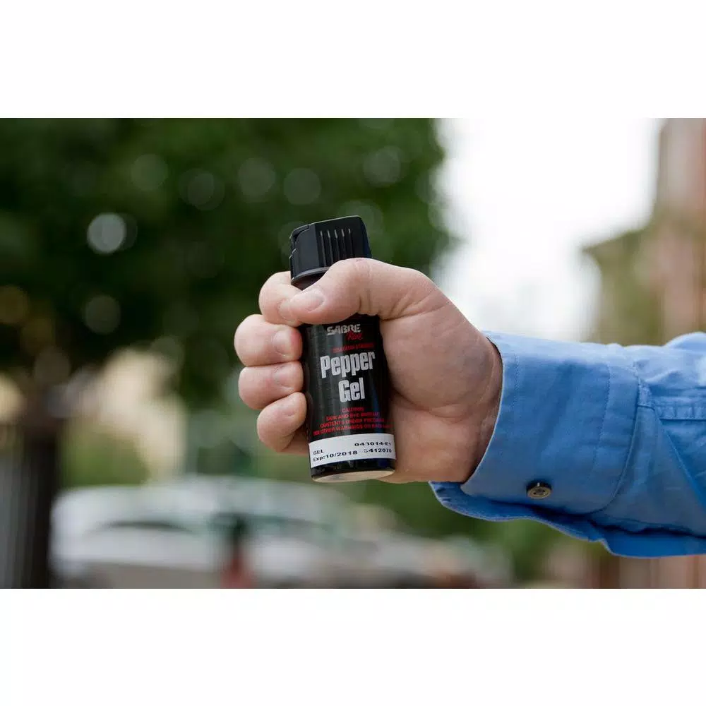 Sabre Tactical Pepper Gel with Flip Top Cap and Belt Holster