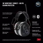 3M WorkTunes Wireless Bluetooth Hearing Protector with AM/FM Radio, Gray thumbnail 9