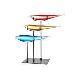 Dale Tiffany 19 in. Handcrafted Art Glass Fish Sculpture Set of 3 - Multicolor thumbnail 2