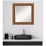 Amanti Art Manhattan Bronze 25.38 in. x 25.38 in. Square Wood Framed Bathroom Vanity Mirror thumbnail 7