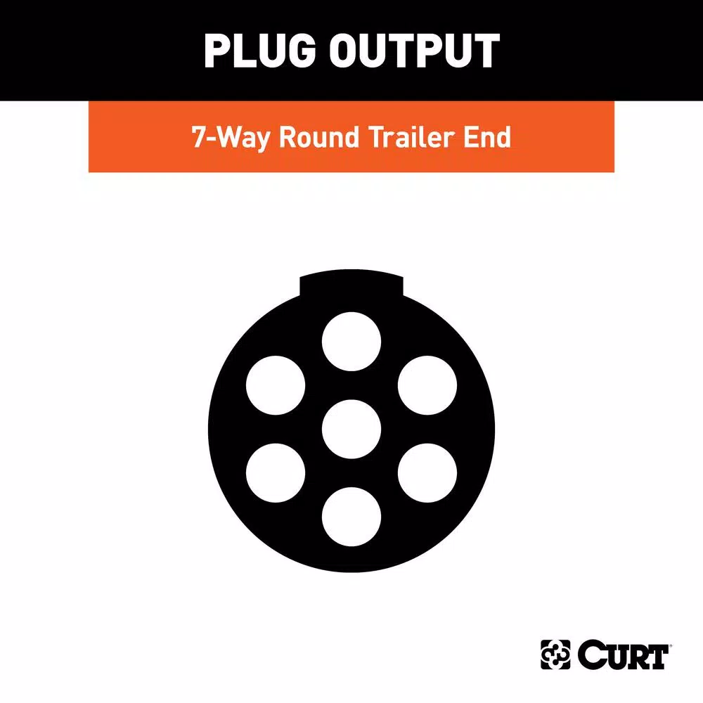 CURT 7-Way Round Trailer Connector Plug - Male End
