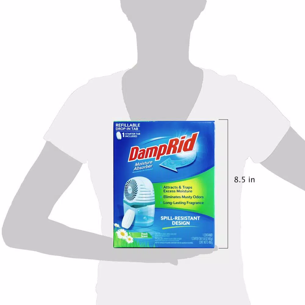 DampRid Fresh Scent Drop-In Tab Moisture Absorber Starter Kit, 15.8 oz.