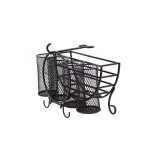 Gourmet Basics by Mikasa Mikasa Gourmet Basics Avilla 5-Compartment Picnic Caddy, Wrought Iron, Black thumbnail 3