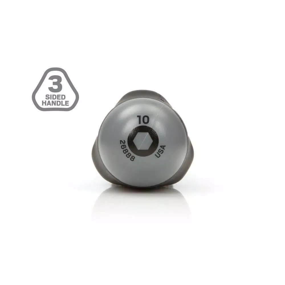 TEKTON 10 mm Nut Driver with Patented Three-Sided Handle