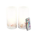 Lavish Home Seashell LED Flameless Candle Set of 2 - Real Wax Coastal Decor thumbnail 1