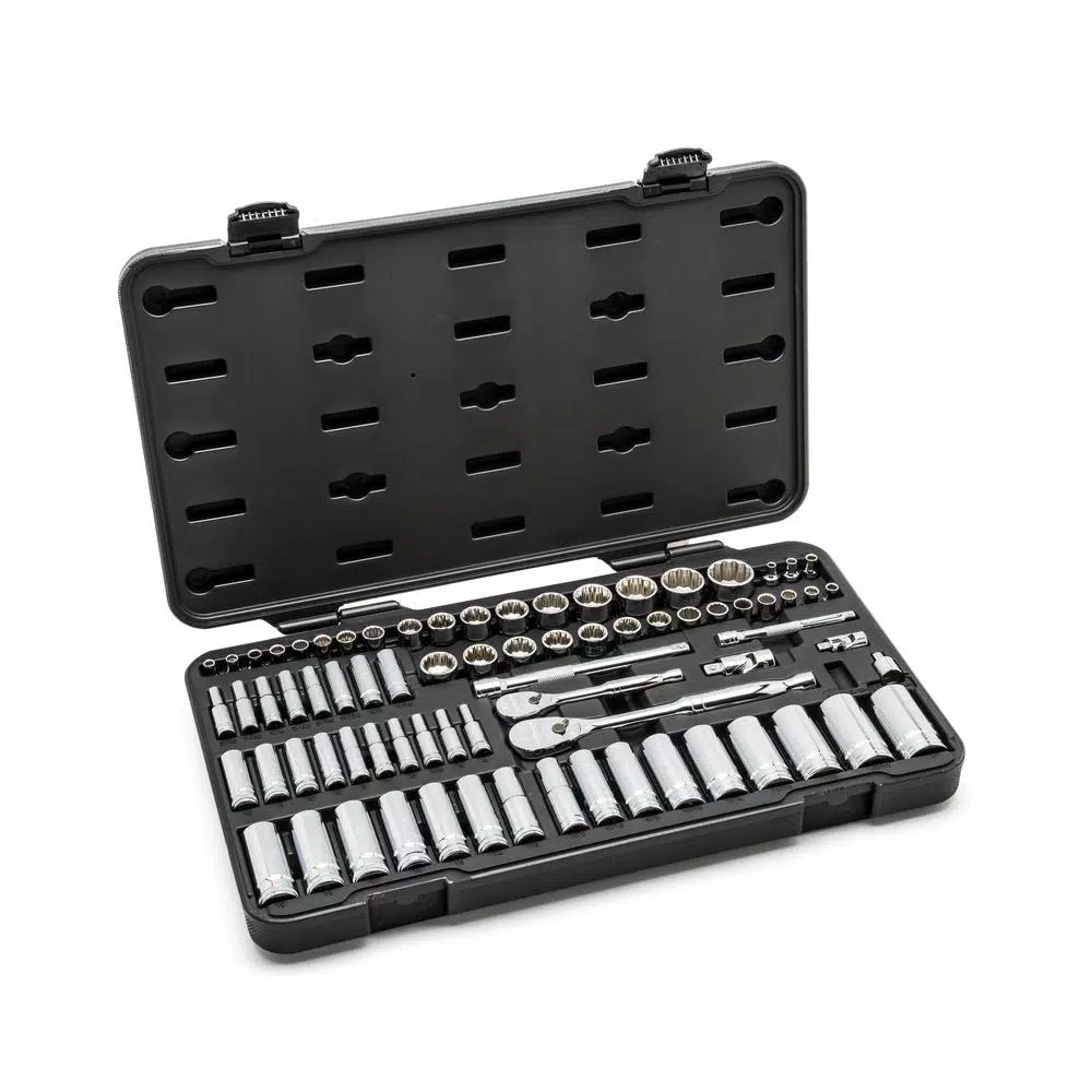 GearWrench 76-Piece 1/4 in. and 3/8 in. Drive 12-Point SAE/Metric Mechanics Tool Set