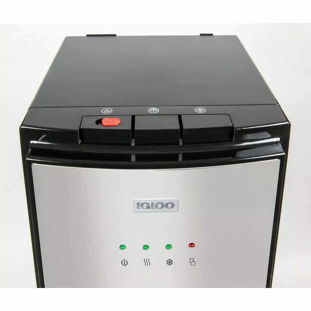 Igloo Bottom Loading Water Dispenser - Hot, Cold & Room Temperature - Black & Stainless Steel