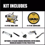 DEWALT DWE7485 8-1/4 in. 15 Amp Corded Compact Jobsite Table Saw thumbnail 2