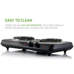 Ovente BGC102B Electric Double Coil Hot Plate Burner, 1700W, Black thumbnail 8