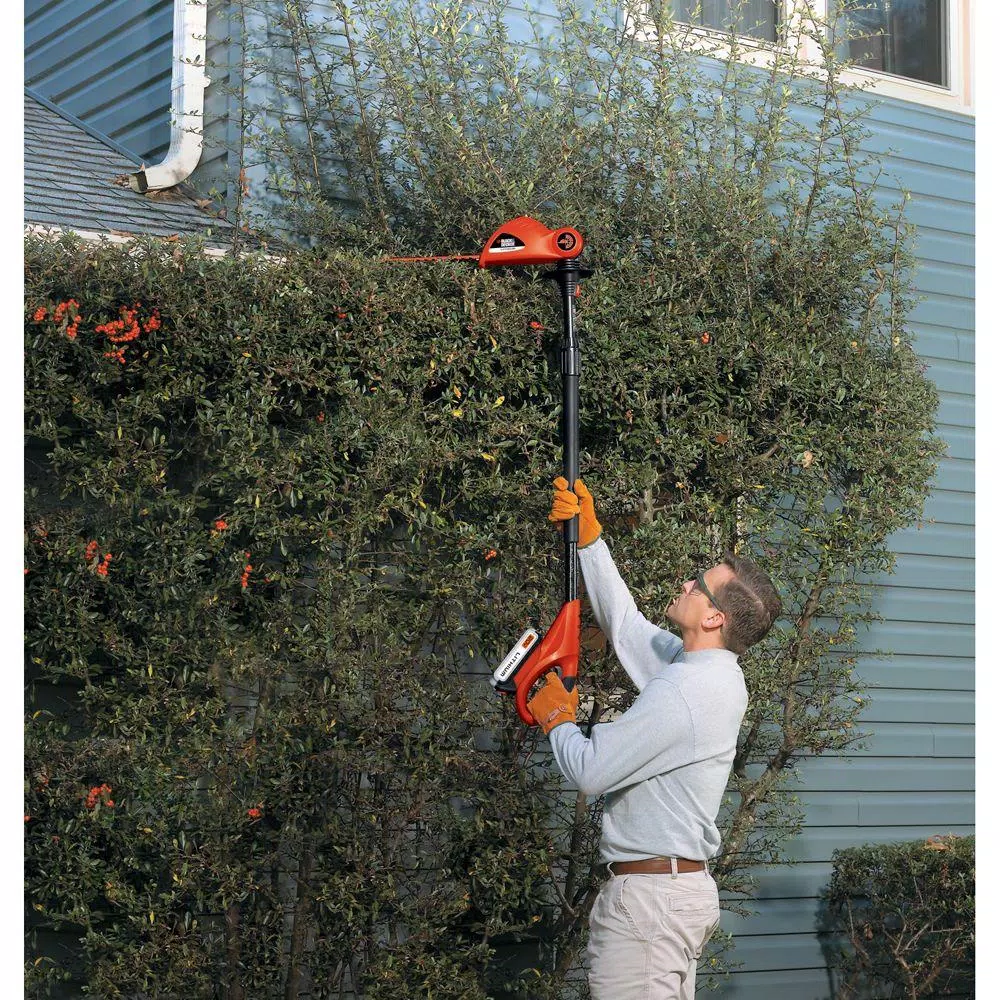 BLACK+DECKER 20V MAX Cordless Pole Hedge Trimmer with 1.5 Ah Battery and Charger