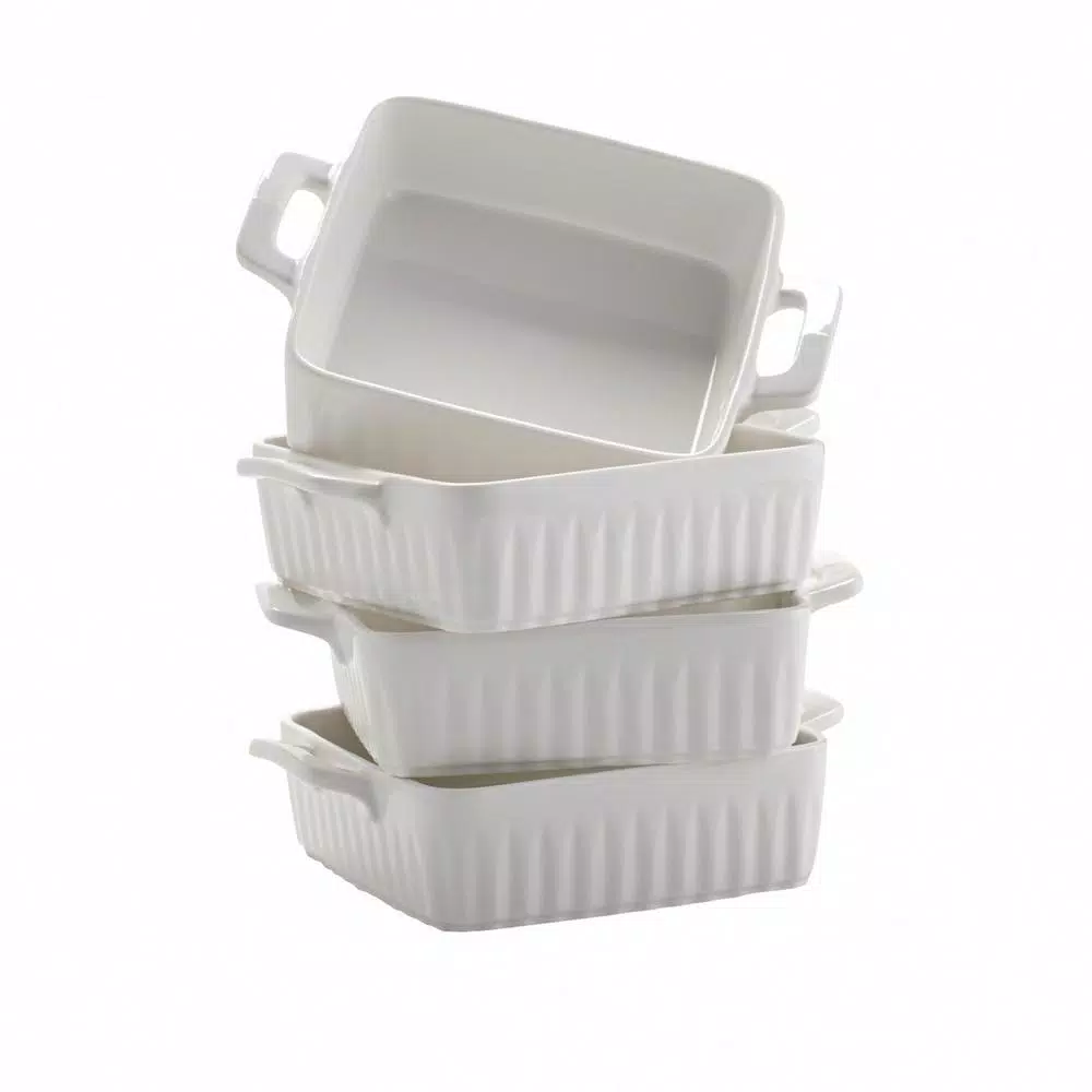 Over and Back Nolita Small Porcelain Baker Dishes, Set of 4, White