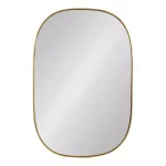 Kate and Laurel Caskill Art Deco Oval Wall Mirror, Gold Leaf Wood Frame, 23.75 x 35.5 in. thumbnail 2