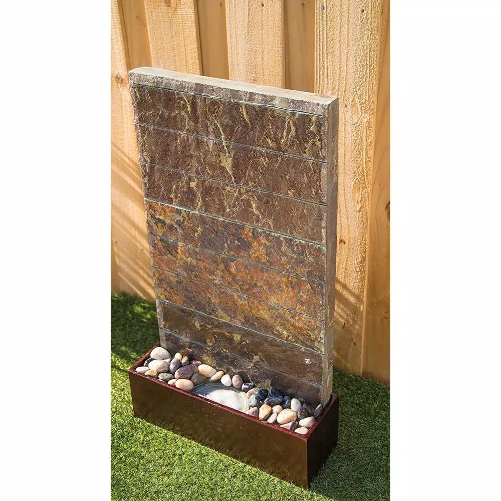 Kenroy Home Stream Resin and Slate Floor and Wall Water Fountain with LED Light