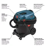 Bosch VAC090AH 9 Gallon Wet/Dry Dust Extractor with Auto Filter Clean and HEPA Filter thumbnail 2