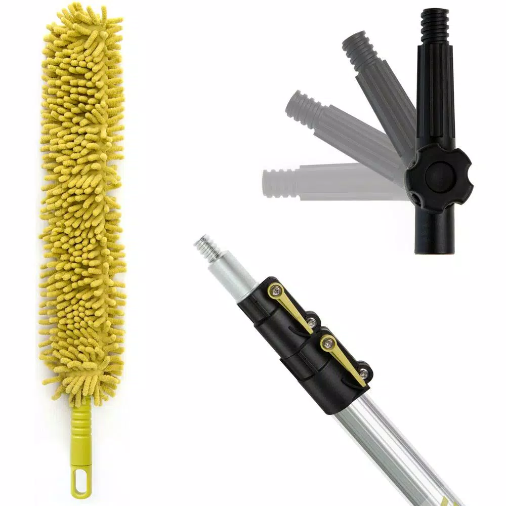 DocaPole Telescopic Ceiling Fan Duster Kit with 5-12 ft. Extension Pole & Flexible Microfiber Duster