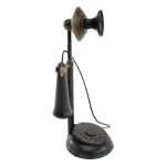Aspire Home Accents Black Graham Metal Telephone Decorative Collectible - Distressed Black, Purple & Gold thumbnail 2