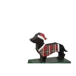 Glitzhome Dachshund Wooden and Metal Stocking Holder Set of 2 - Dog Christmas Mantel Decor thumbnail 3