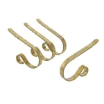 Haute Decor Gold Foil MantleClip Stocking Holders (4-Pack) - Adjustable Metal Holiday Decor thumbnail 1