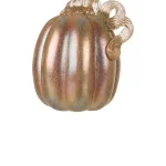 Glitzhome Blue and Gold Glittery Glass Pumpkin Decor, 5.91 in. H thumbnail 5