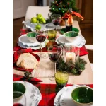 Abigails Rain Drop Green Highball Glass Set of 4 - Hand-Blown Bubble Glassware thumbnail 3